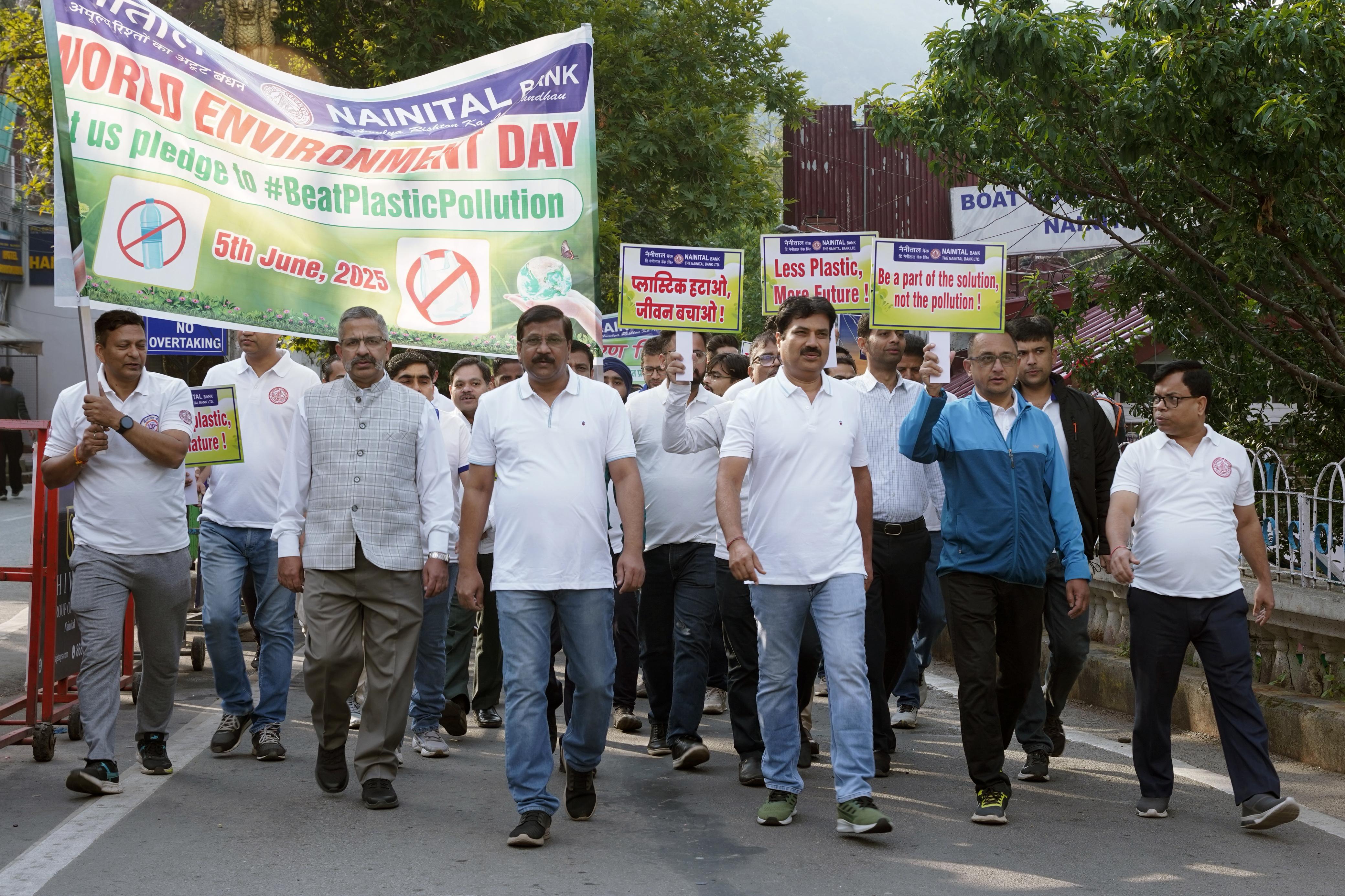Nainital Bank organized free health camp,Yoga session and other activities on the occasion of International Yoga Day.